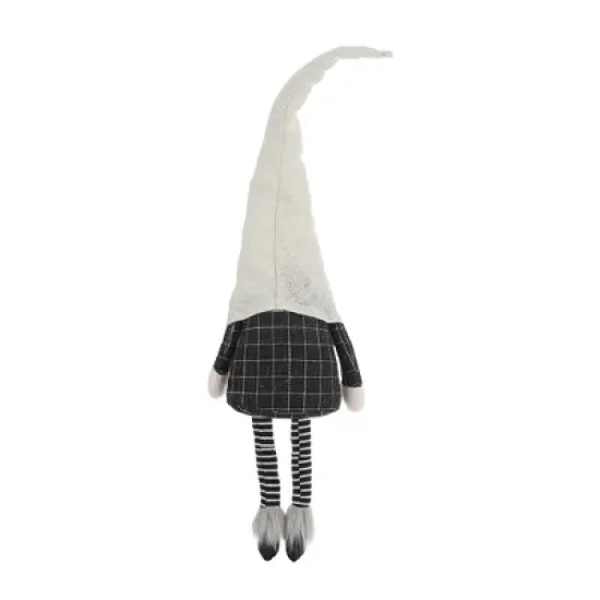 Whisen Fabric Sitting Gnome w/ White Ghost Hat, Halloween Decoration - Black & White image {7}