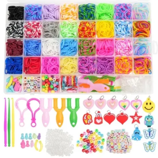 LotFancy 32 Colors Rubber Band Bracelet Kit, Loom Bracelet Making Refill Kit for Adults Ages 12+ image {2}