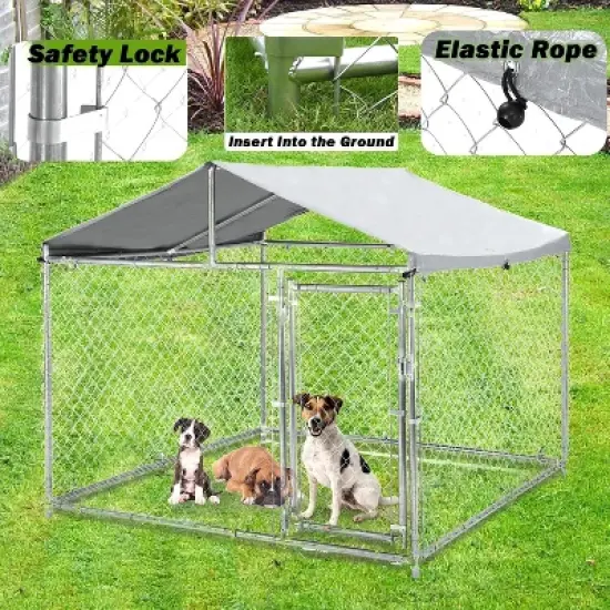 Heavy Duty Dog Crate - Indestructible Metal Kennel with Wheels & Double Doors, 33" High Anxiety Pet Cage with Removable Tray for Large Dogs - Black image {7}
