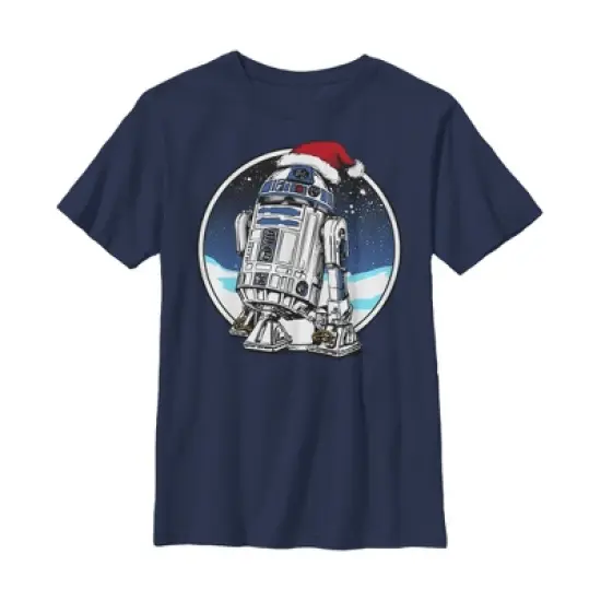 Boy's Star Wars Christmas R2-D2 Santa Hat T-Shirt image {2}