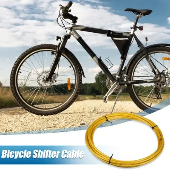 Unique Bargains Bicycle Brake Shifter Cable Brake Line Tube Cycling Accessories Gold Tone image {1}