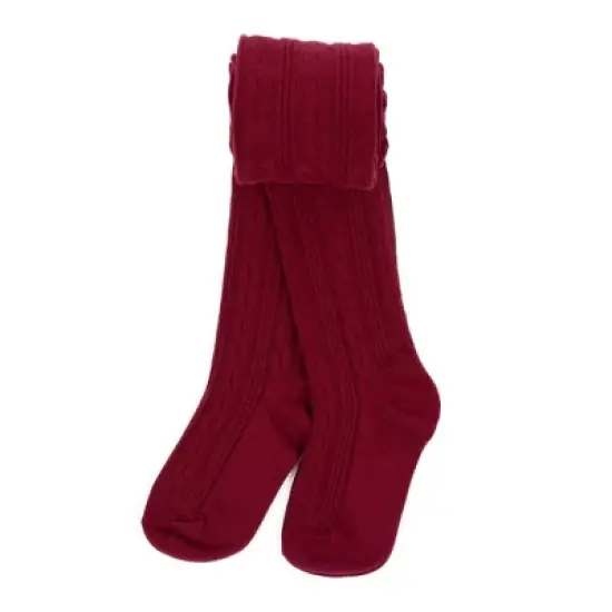 Leveret Girls Classic Solid Color Cable Knit Tights image {6}