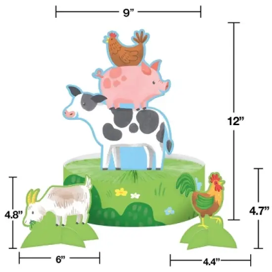 Creative Converting Farm Animals Party Deluxe Tableware and Decorations Kit 27ct image {5}