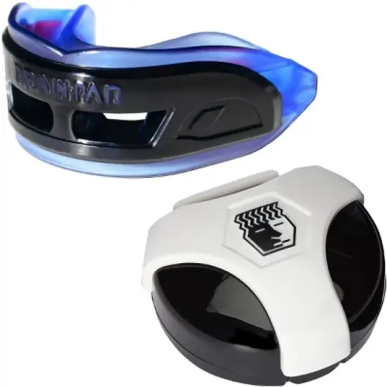 Brain Pad 3XS Professional Mouthguard with Case-Blue/Black image {1}