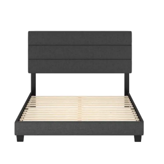 Marino Linen Channel Upholstered Platform Bed - Eco Dream image {1}