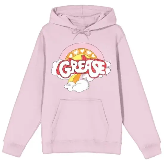 Grease Logo Long Sleeve Cradle Pink Adult Hooded Sweatshirt image {2}