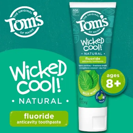 Tom's of Maine Mild Mint Wicked Cool! Anticavity Fluroide Toothpaste - 5.1oz image {2}