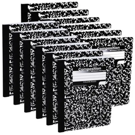 Manaloom College Ruled Composition Notebooks &ndash; 9.75&rdquo; x 7.5&rdquo; &ndash; Durable Marble Cover, Sewn Binding, 200 Pages image {6}