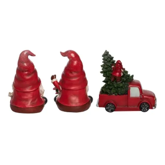 Transpac Light Up Glitz Gnome Decor Set of 3 Christmas Home Decorations Resin Decorative Objects image {2}