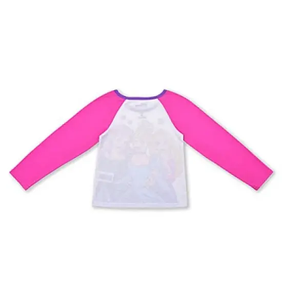 Disney Girl's Disney Princesses Ariel, Rapunzel, and Cinderella Graphic Printed Long Sleeve T-Shirt and Jog Pants Bundle for kids image {4}