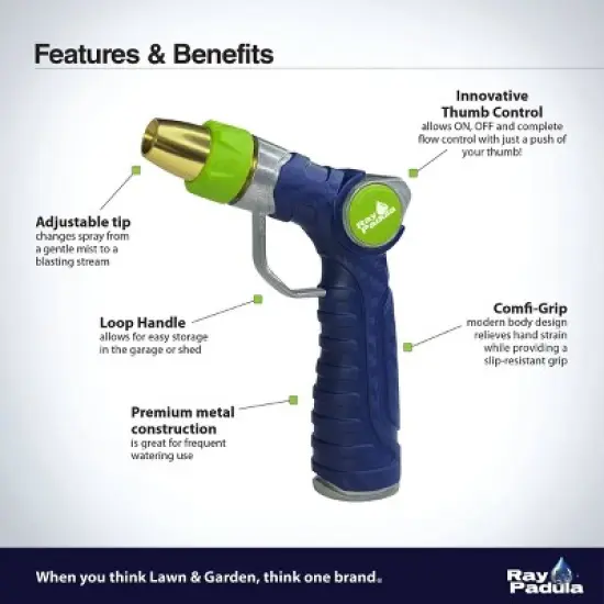Ray Padula Metal Thumb Control Nozzle with Loop: Adjustable Spray, Leakproof & Weatherproof image {5}