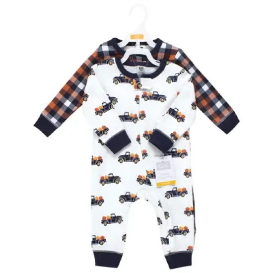 Hudson Baby Cotton Sleep and Play, Pumpkin Truck image {1}
