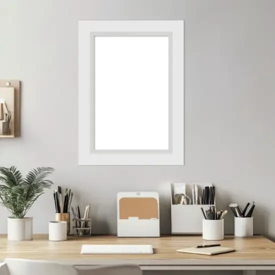 Amanti Art Blanco White Framed Dry Erase Magnetic Board image {5}