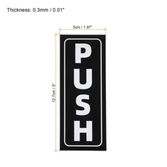 Unique Bargains PVC Self-Adhesive Waterproof Convenience Stores Push Pull Door Sign image {1}