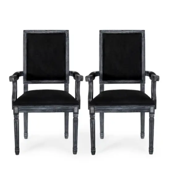 Set of 2 Maria French Country Wood Upholstered Dining Chairs - Christopher Knight Home image {12}