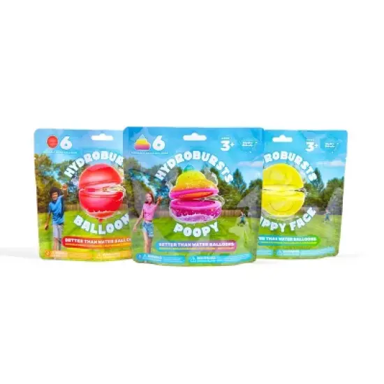 Hydrobursts by What Do You Meme? Resuable Water Balloons Balloon Shape Water Balloon Toy - 6pk image {1}