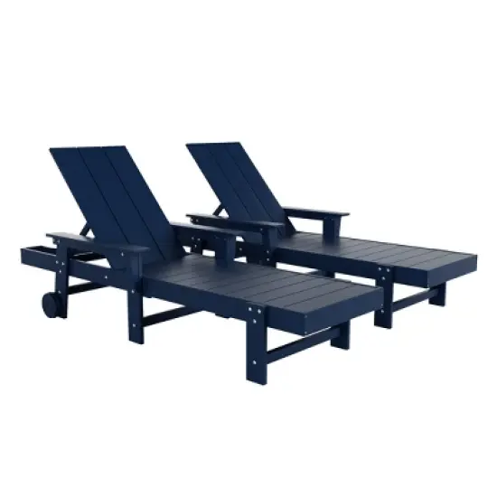 WestinTrends Ashore 2 Piece Reclining Chaise Lounge With Arms & Wheels image {12}