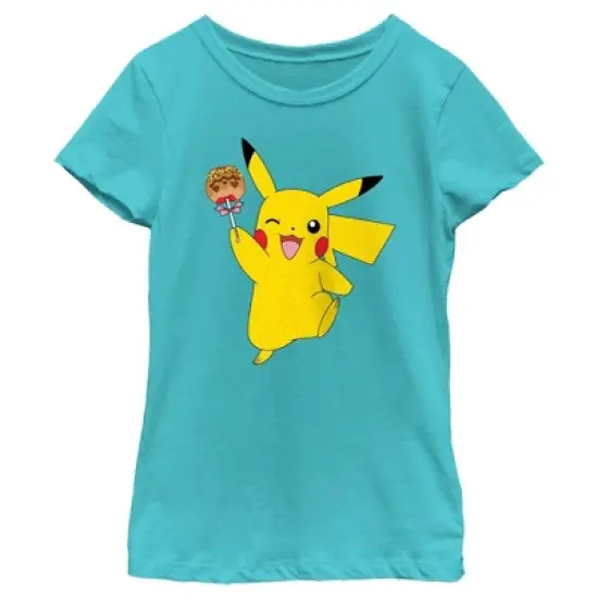Girl's Pokemon Halloween Pikachu Caramel Apple T-Shirt image {3}