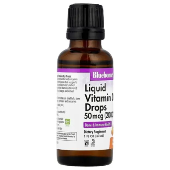 Bluebonnet Nutrition Liquid Vitamin D3 Drops, Citrus, 50 mcg (2,000 IU), 1 fl oz (30 ml) image {3}