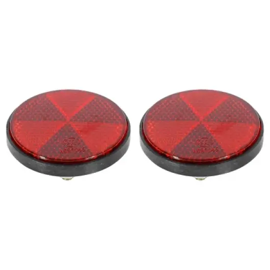 Unique Bargains M6x1.0 Red Universal Screw Mount Round Warning Reflector for Motorcycle image {6}