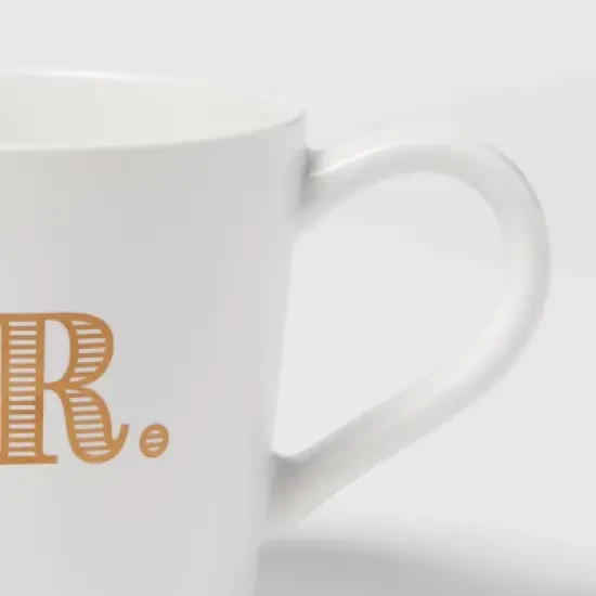 15oz Stoneware Mr. Mug - Threshold&trade;: Traditional White Drinkware, Dishwasher & Microwave Safe, Wedding Gift Idea image {2}