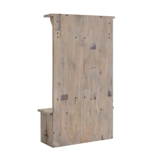 70" Castleton Mango Wood Hall Tree Driftwood - Alaterre Furniture image {4}