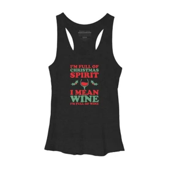 Women's Design By Humans Full of Christmas Spirit & Wine By DJBalogh Racerback Tank Top image {3}