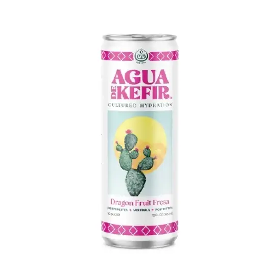 Agua de Kefir Dragon Fruit Fresa - 12 fl oz Can image {6}