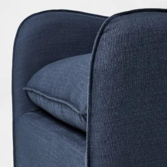Slipcover style upholstered swivel accent chair Blue - Threshold&trade; designed with Studio McGee image {4}