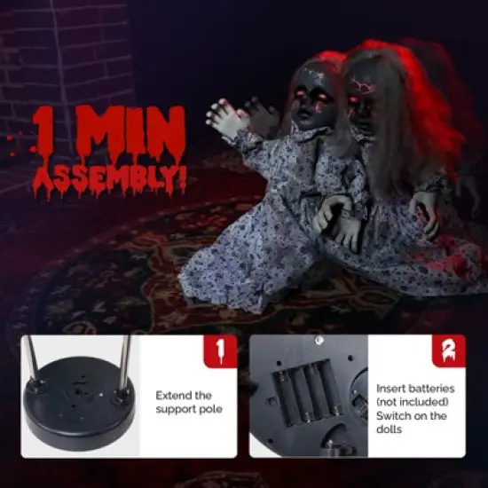 Slickblue Spooky 2.8 FT Halloween Prop with Motion Sensor, LED Eyes & Sounds for Outdoor Decorations image {4}