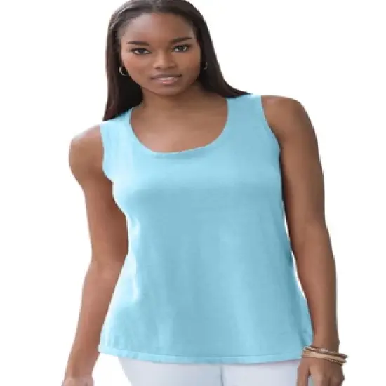 Jessica London Women&rsquo;s Plus Size Scoop-Neck Sweater Tank image {1}