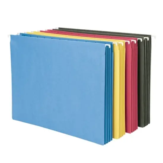 Smead Hanging Pocket with Full-Height Gusset, 3-1/2" Expansion, Letter Size, Assorted Colors, 4 per Pack (64291) image {7}