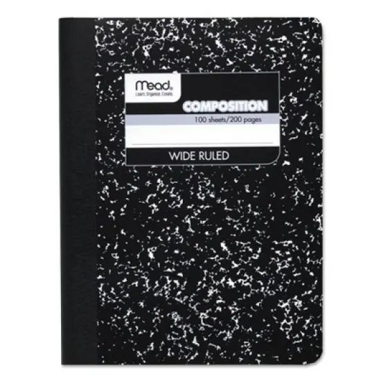 Mead Composition Book, Wide/Legal Rule, Black Cover, (100) 9.75 x 7.5 Sheets image {5}