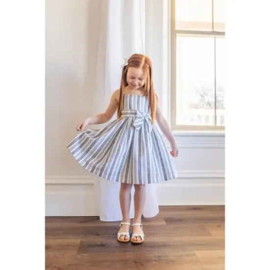 Hope & Henry Girls' Sleeveless Waist Sash Dress, Kids image {1}