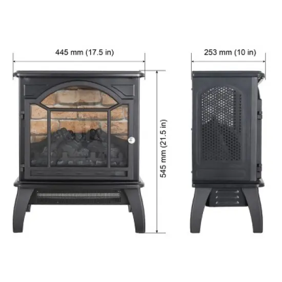 SEVOBAL Fireplace Insert Heater Mantel 3D Flame Quartz Fireplace Stove Bottom Air Outlet Fire Place Panoramic 3-Side View, Black, 19.61"*12.99"*20.98" image {2}
