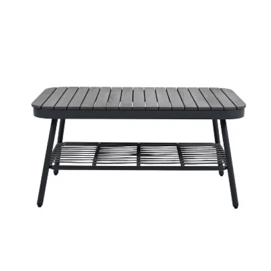 Dexmalle 4-Piece Outdoor Patio Furniture Set,Metal Chairs with Woven Rope U-Shaped Backrest with Thick Cushions and Coffee Table image {3}