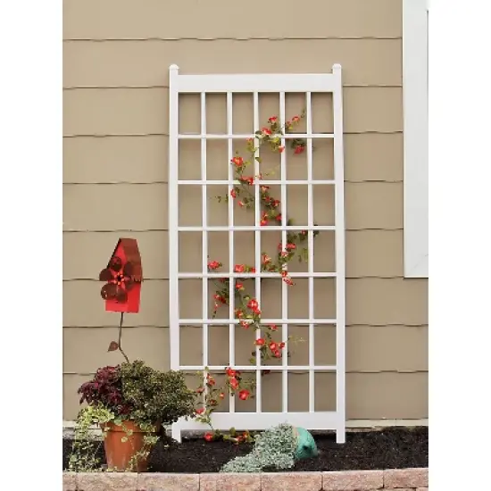 38" x 85" Lancaster Trellis - White - Dura-Trel image {1}