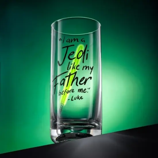 Star Wars New Hope Luke Skywalker Green Lightsaber Tall Drinking Glass - 14.2 oz - Set of 2 image {1}