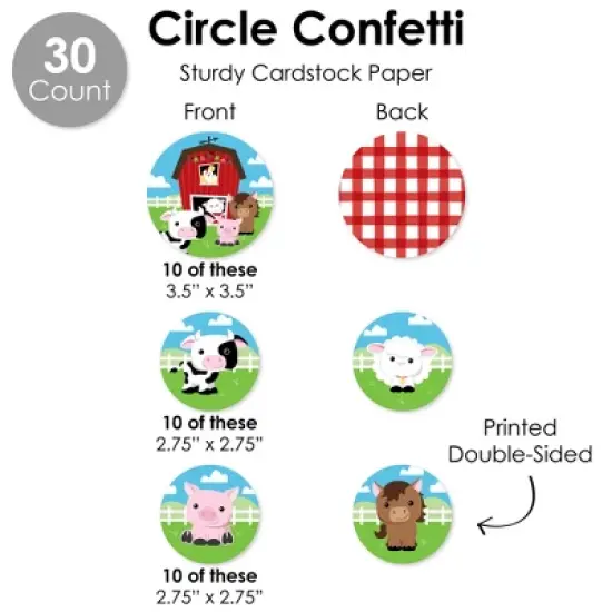 Big Dot of Happiness Farm Animals - Barnyard Baby Shower or Birthday Party Supplies Decoration Kit - Decor Galore Party Pack - 51 Pieces image {6}