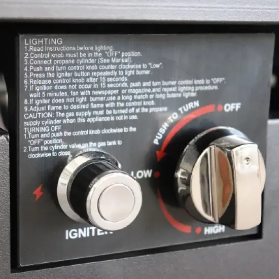 25'' H x 42'' W Steel Outdoor Fire Pit Table with Lid and Smoked Glass Top image {3}