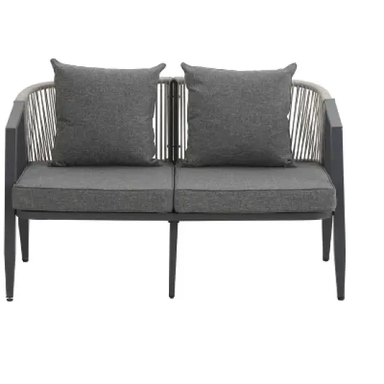 FIONECA U_STYLE Durable Outdoor Seating Set with Gray Cushions &uml;C Comfortable Patio Furniture for Garden, Lawn, and Poolside image {8}