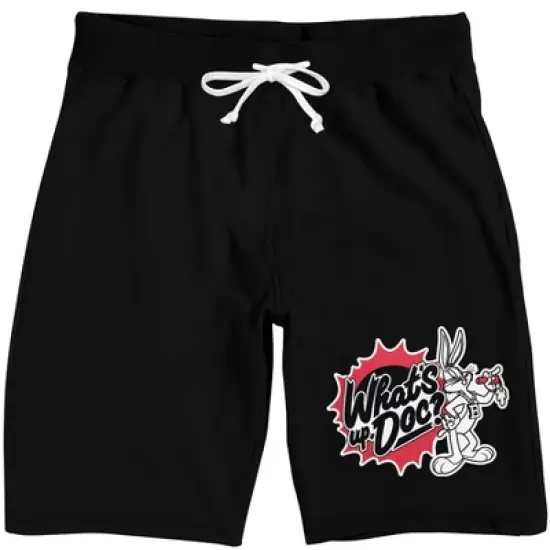 Looney Tunes Bugs Bunny What's up Doc Men's Black Sleep Pajama Shorts image {5}