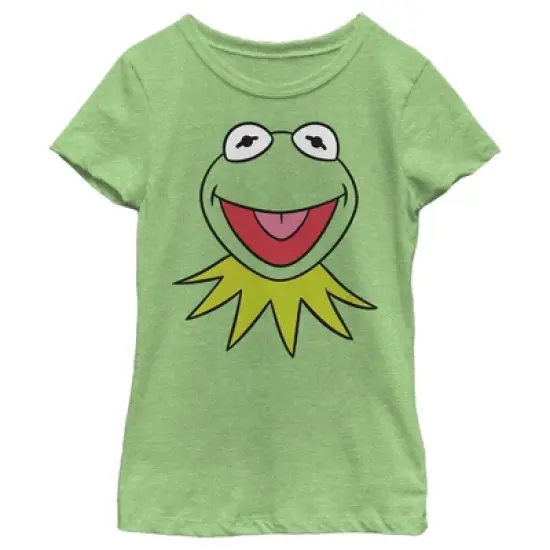 Girl's The Muppets Kermit the Frog Face T-Shirt image {3}