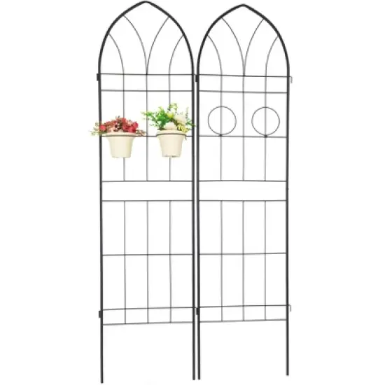 Syemin Patio Decorative Screens, Elegant Vine Pattern Yard Fencing, Pet-Safe Decorative Fence for Yard, Patio, Black, 40"*19.7"*78.7" image {2}