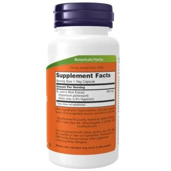 St. John's Wort 300mg Extract by Now Foods  -  100 Capsule image {1}