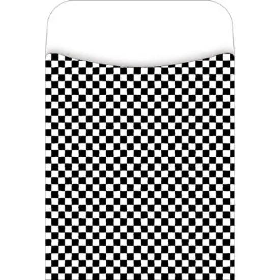 3pk 30ea Black and White Designs Peel & Stick Library Pockets - Barker Creek: Teaching Aid, All Ages, 90 Pieces image {2}