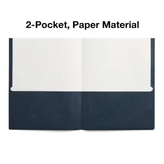 Staples School Grade 2 Pocket Folder Navy 25/Box 27539-CC image {2}