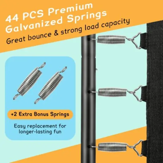 SUGIFT Rectangle Trampoline for Kids with Safety Net, 64" Indoor Outdoor Trampoline with Springs and Zipper Door image {5}