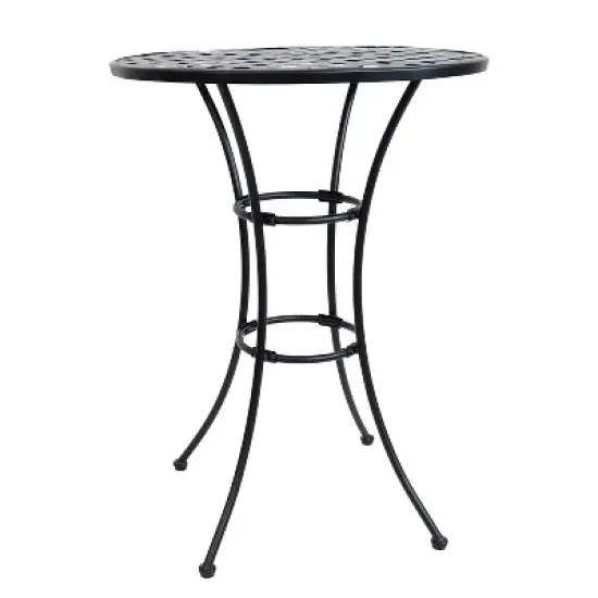 Sunnydaze Elegant Round Wrought Iron Bar Table -30" Diameter x 39.5" H - Black image {4}