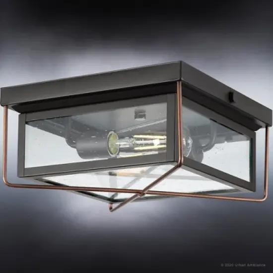 Urban Ambiance Luxury Vintage Outdoor Ceiling Light 5.5''H x 11.5''W,  Olde Bronze Finish,  Longmont Collection, UHP1330 image {4}